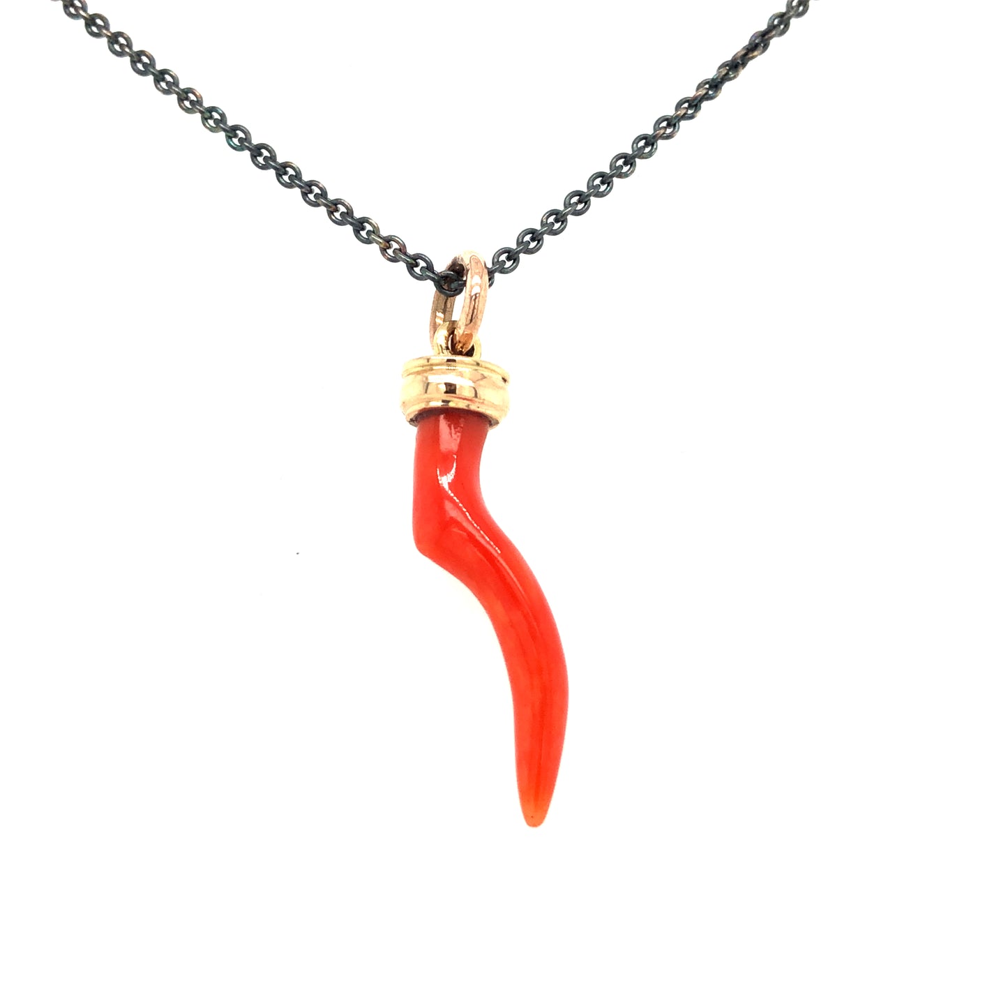 Coral horn necklace