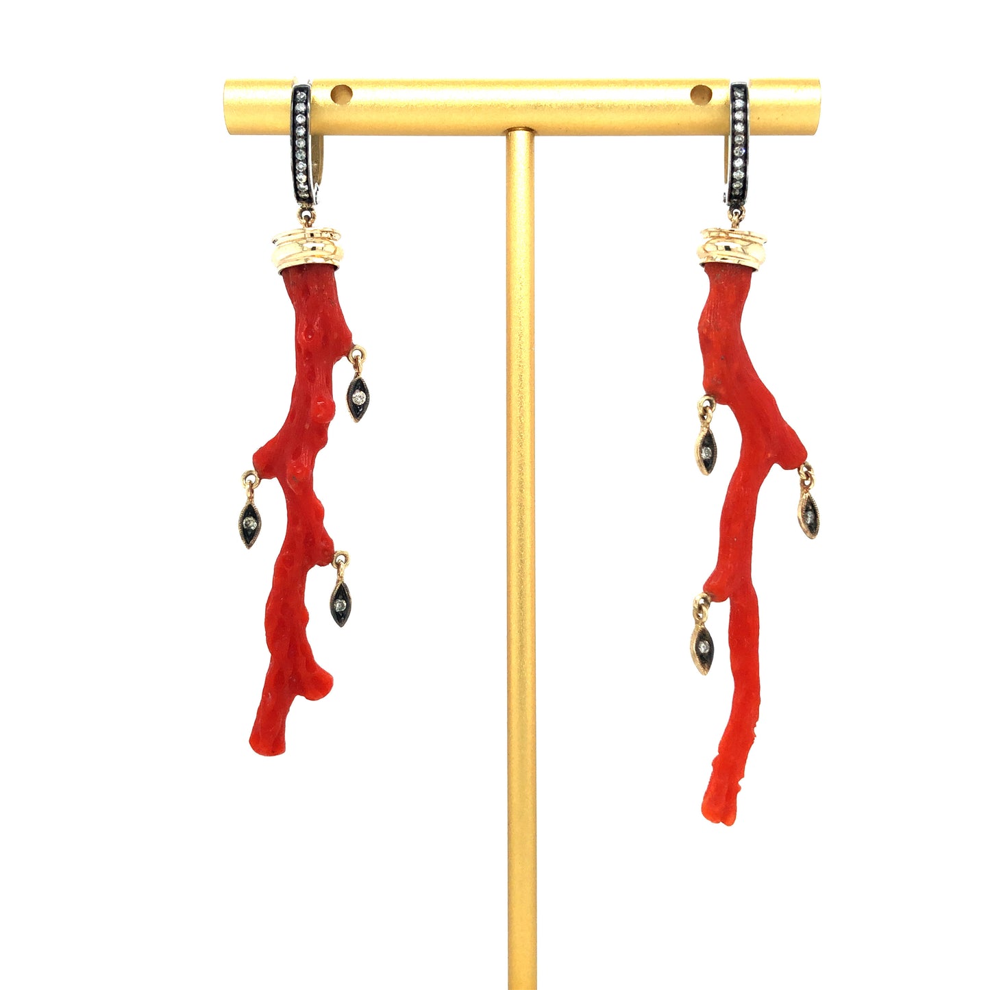 Coral branches earrings