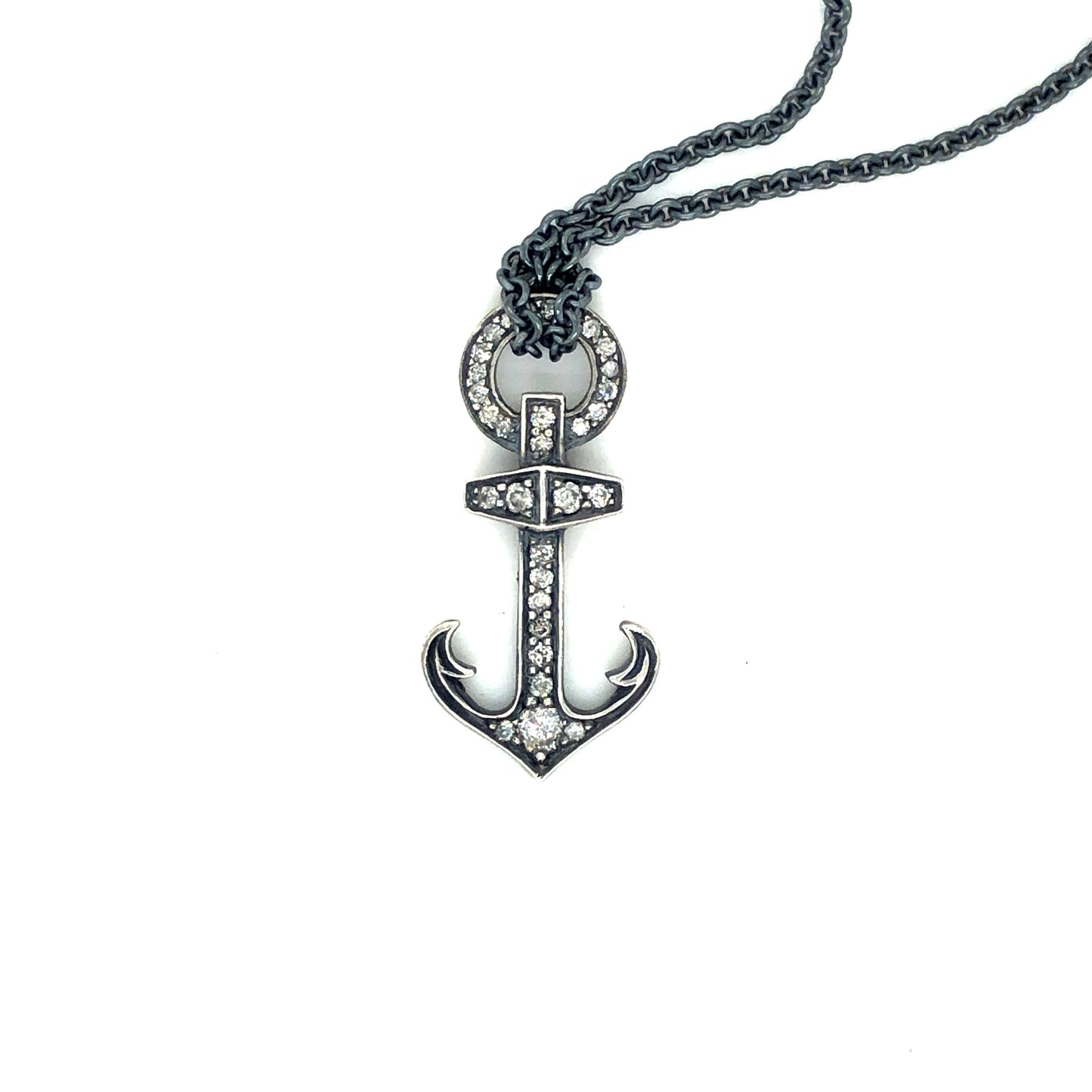 Anchor Charm in diamond