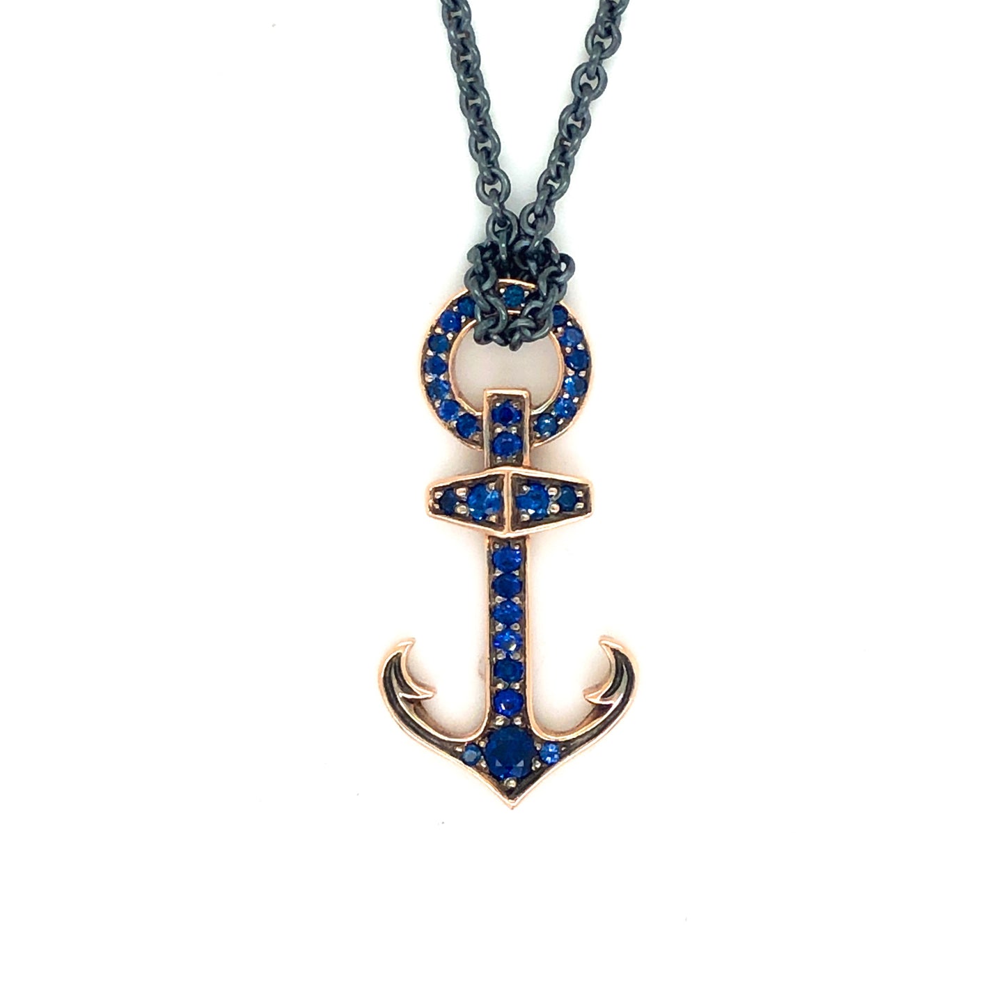 Anchor Charm in sapphire