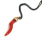 Coral horn necklace