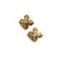 Pyramid Stud Earrings in Gold and Diamond
