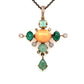 Fire Opal and Emerald Necklace