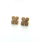 Pyramid Stud Earrings in Gold and Diamond